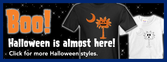 Halloween, Scary, Pumpkin, Ghost, Jack-O-Lantern, Trick or Treat, and Bats Palmetto Designs on Shirts, Gifts and T-Shirts